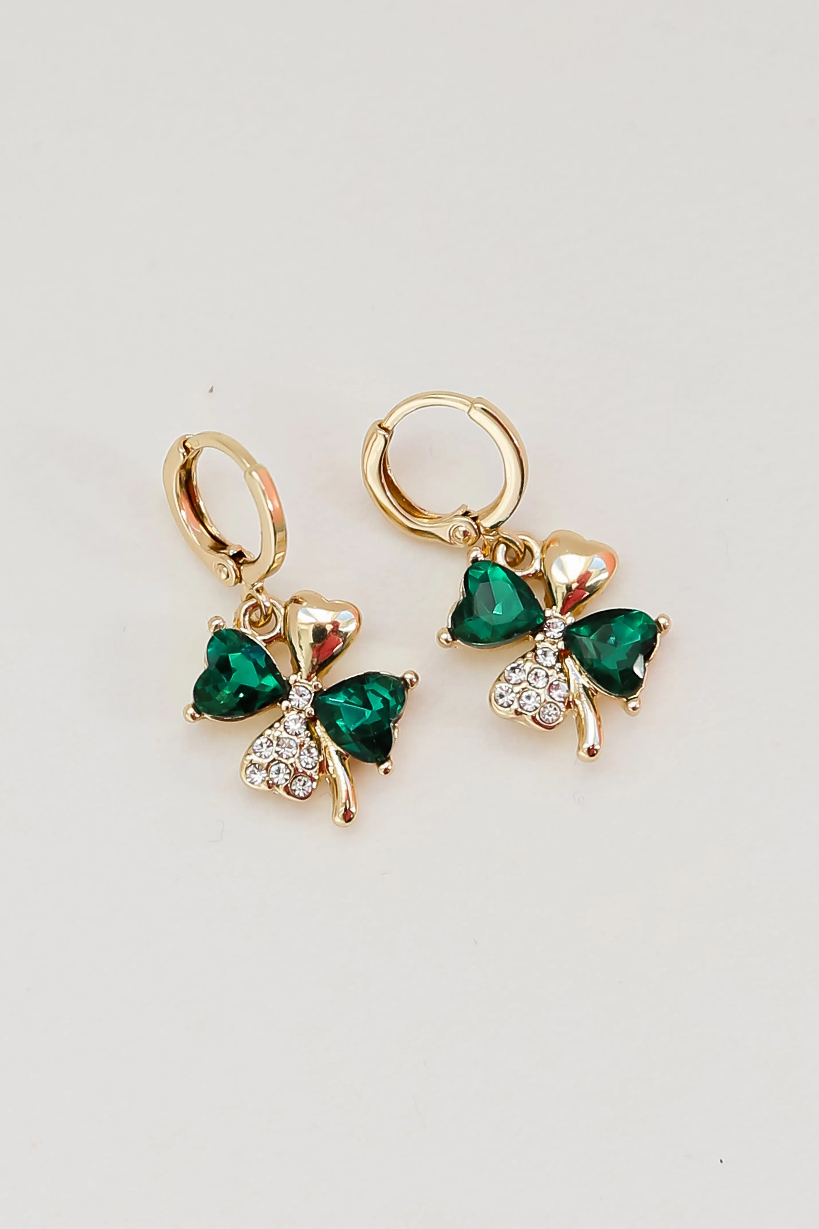 FINAL SALE - Clara Gold Four Leaf Clover Drop Earrings