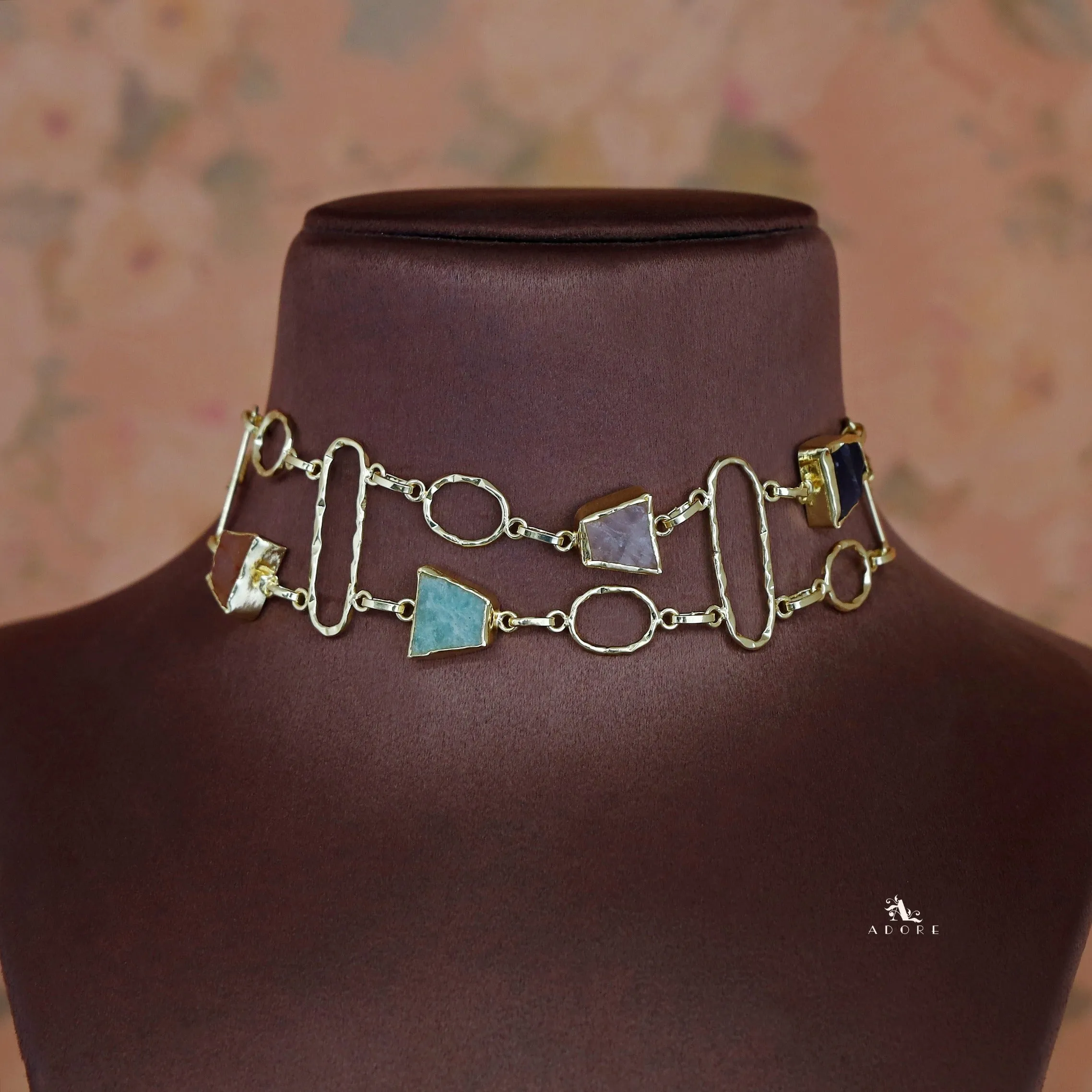 Fiona 2 Layer Raw Stone Choker