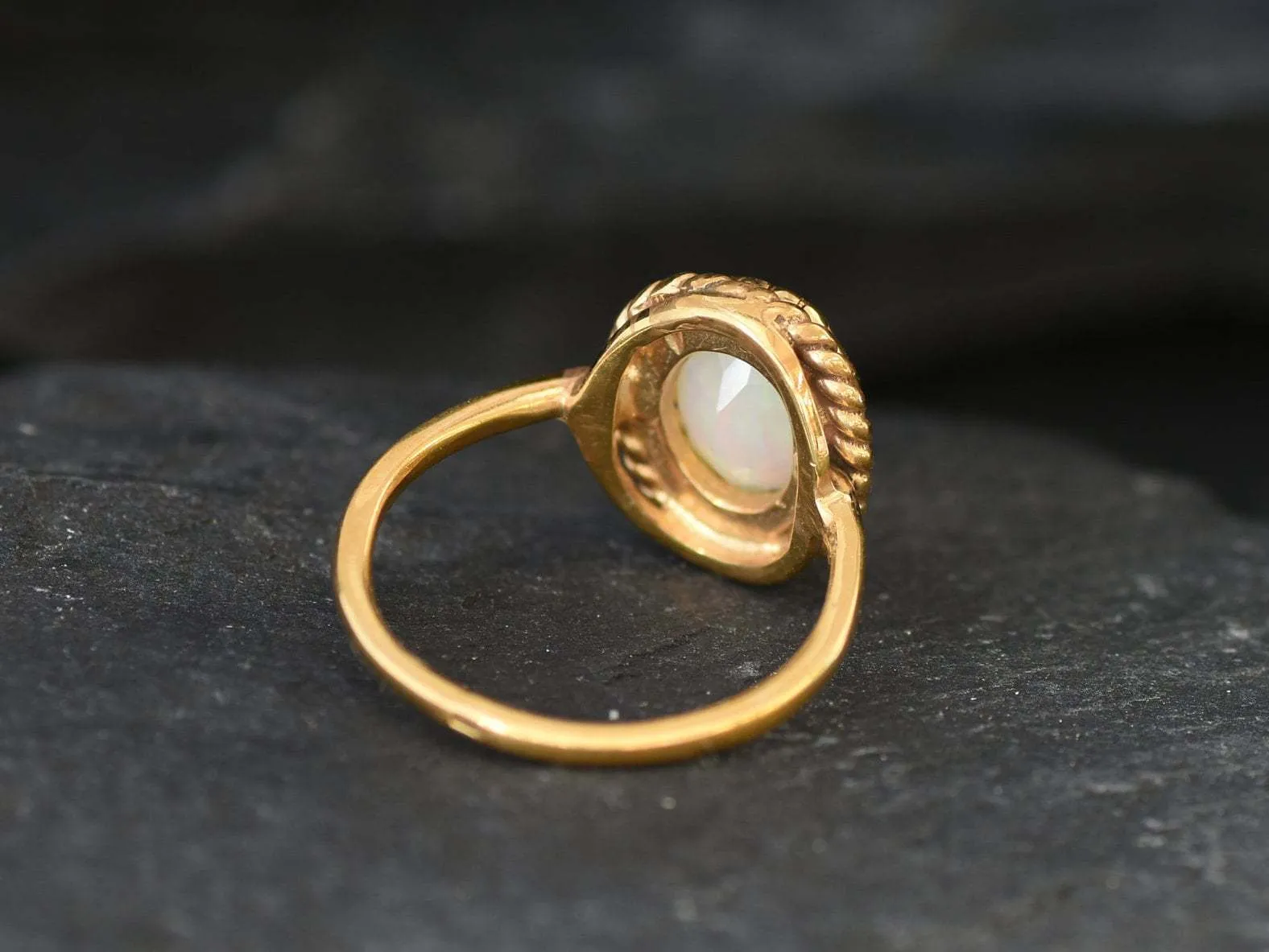 Fire Opal Ring - Natural Fire Opal Ring, October Birthstone Ring