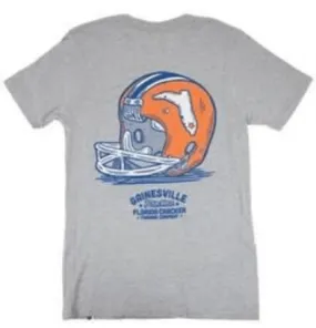 Florida Cracker Trading Men's Gray Gator Helmet T-Shirt