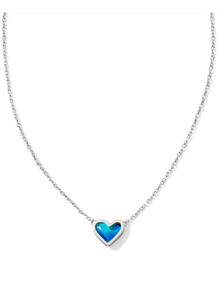 Framed Ari Heart Pendant Necklace Rhod Mood Stone by Kendra Scott