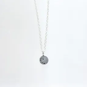 Full Moon Layering Necklace in Sterling Silver; Celestial Jewelry