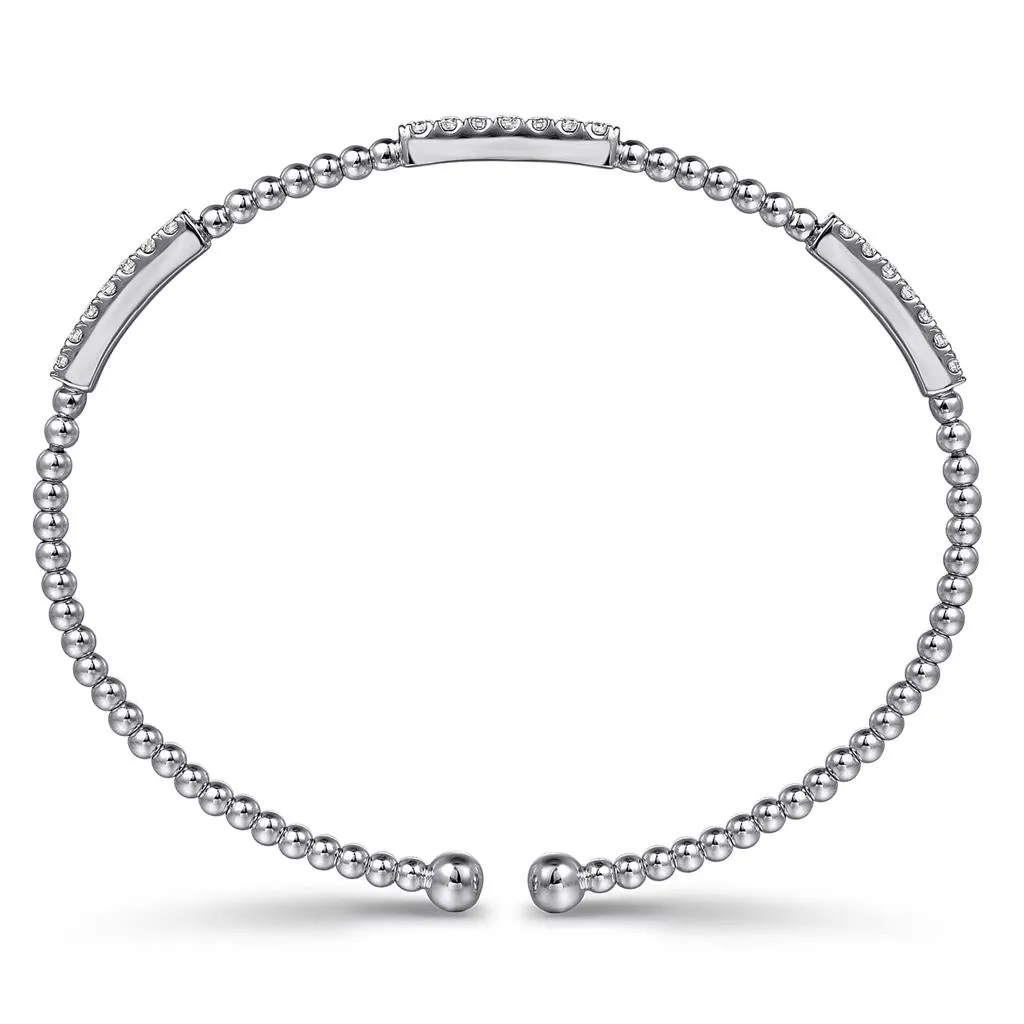 Gabriel & Co. 14K White Gold Bujukan Diamond Stations Bangle