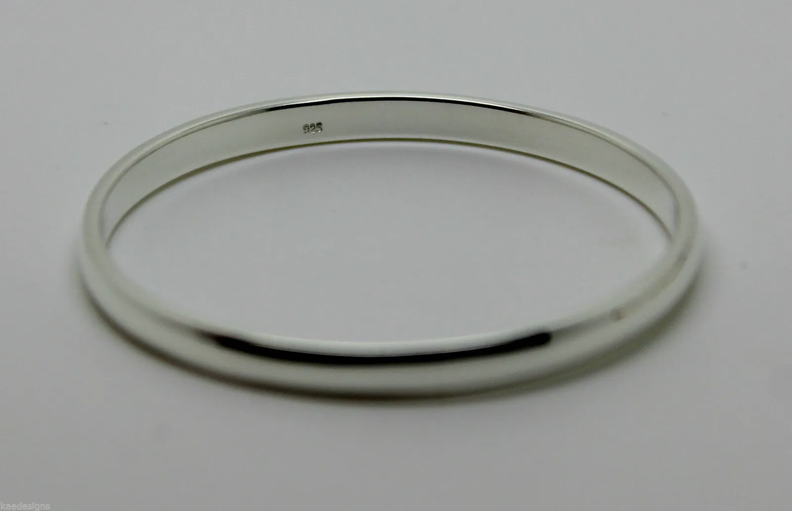 Genuine Full SOLID Sterling silver 4mm wide baby bangle 46mm outside diameter