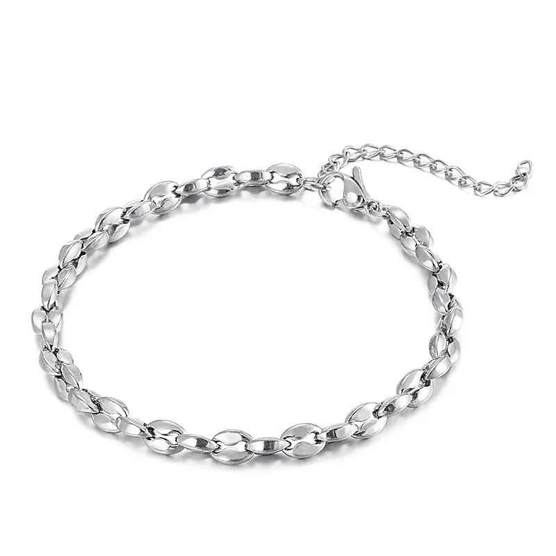 Geometric Titanium Steel Bracelet for Men and Women with Adjustable Chain