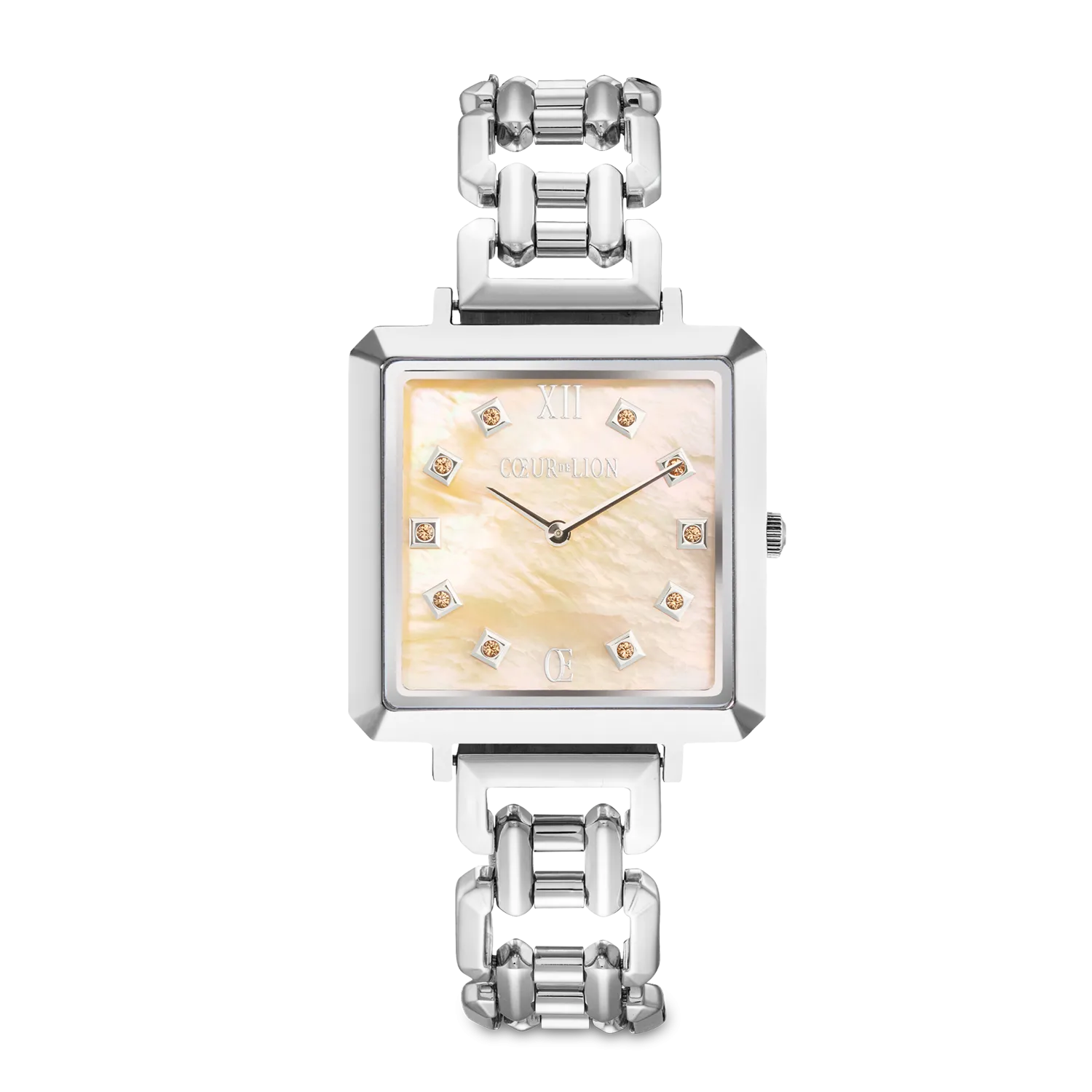 Gift Set Watch Iconic Cube Apricot Crush Silver & GeoCUBE® Iconic Bracelet Apricot Crush