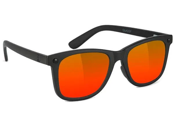 Glassy Leonard Polarized Black/Red Lens