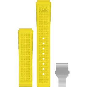 Glock Silicone Strap: Yellow RTF with Steel Clasp 22mm