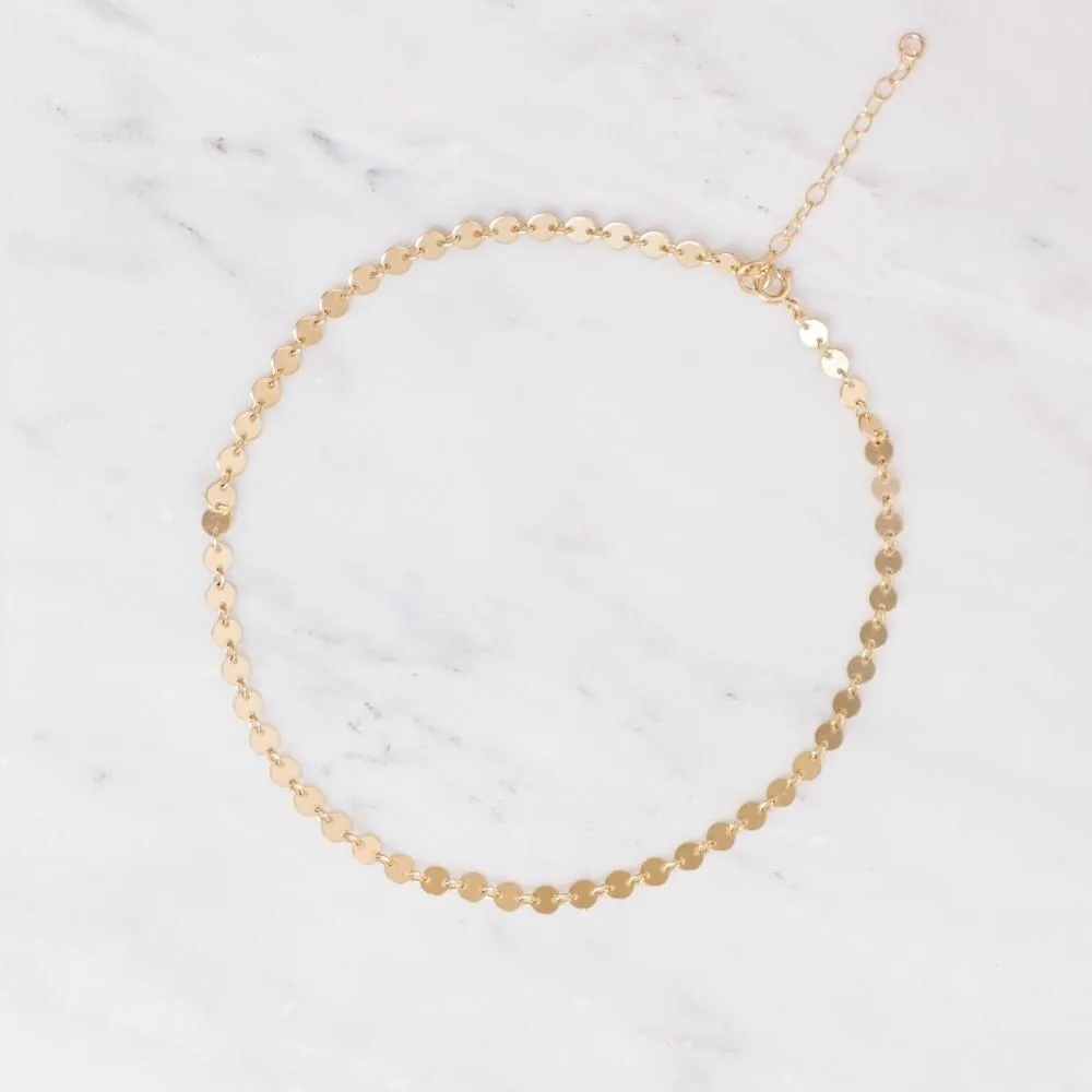 Gold Filled Poppy Choker Necklace