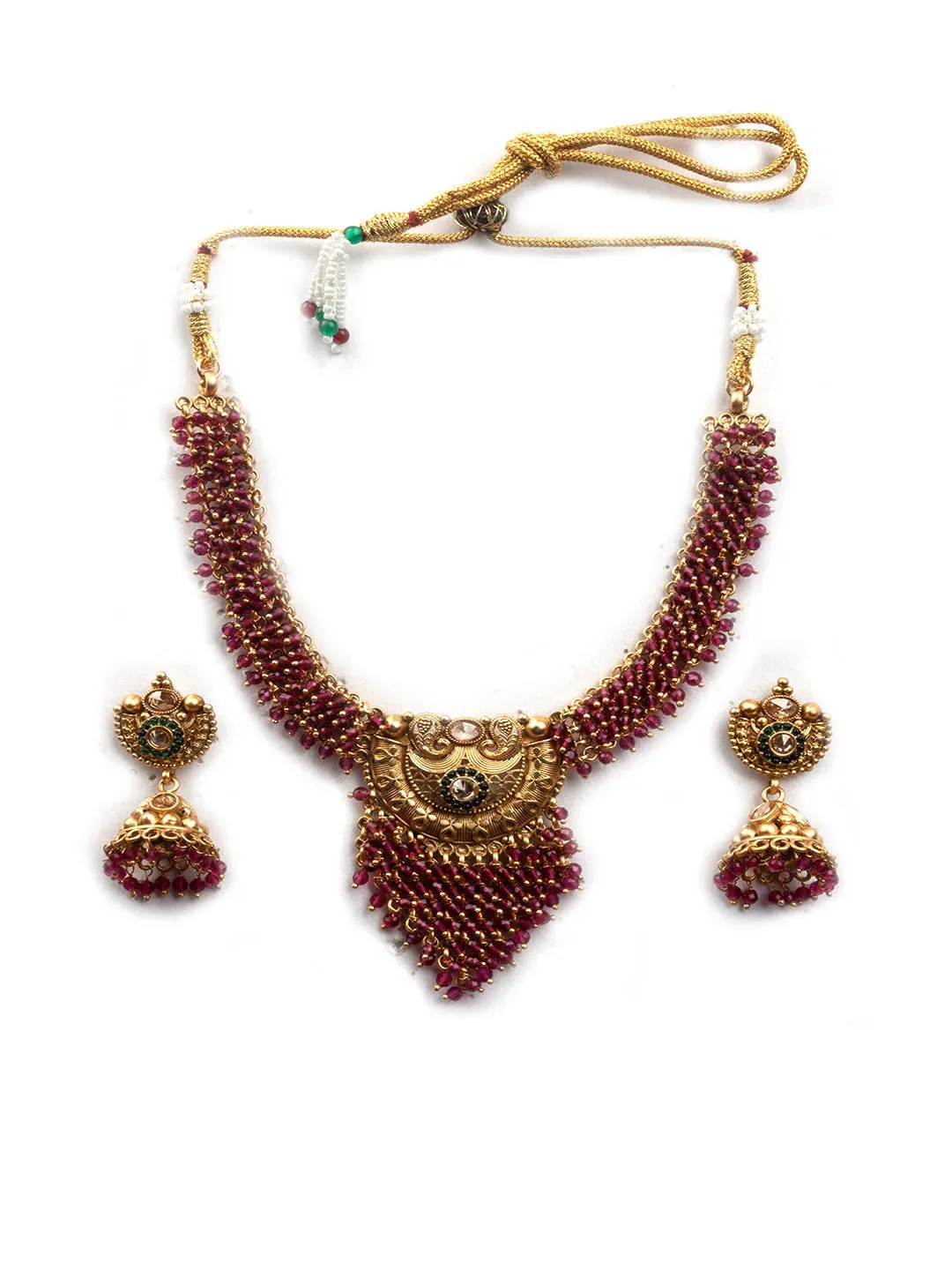 Gold Plated Ruby Hydra Necklace Set