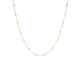 gold plated textured beaded necklace