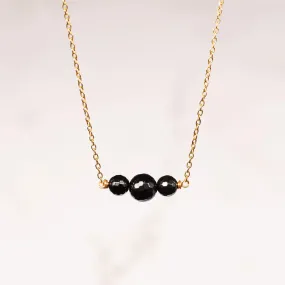 Gold Triple Stone Choker Necklace