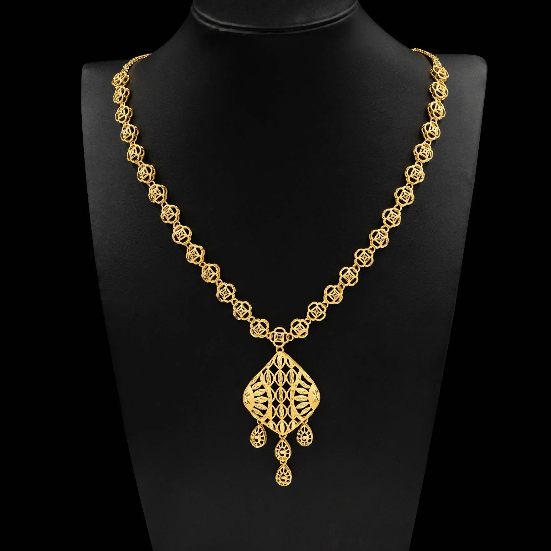 Golden Necklace with Stud PGNM9-035, PGHST122-041