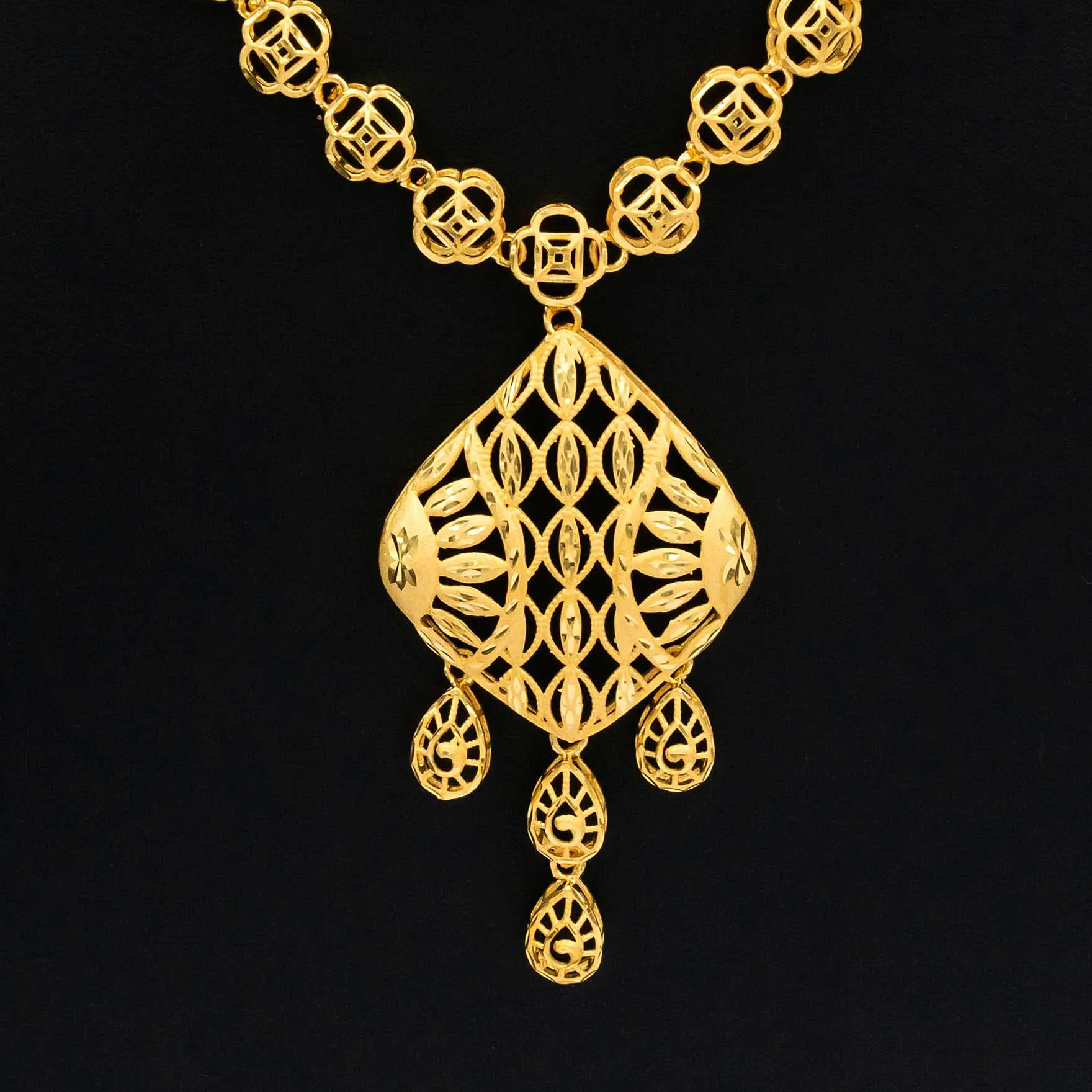 Golden Necklace with Stud PGNM9-035, PGHST122-041