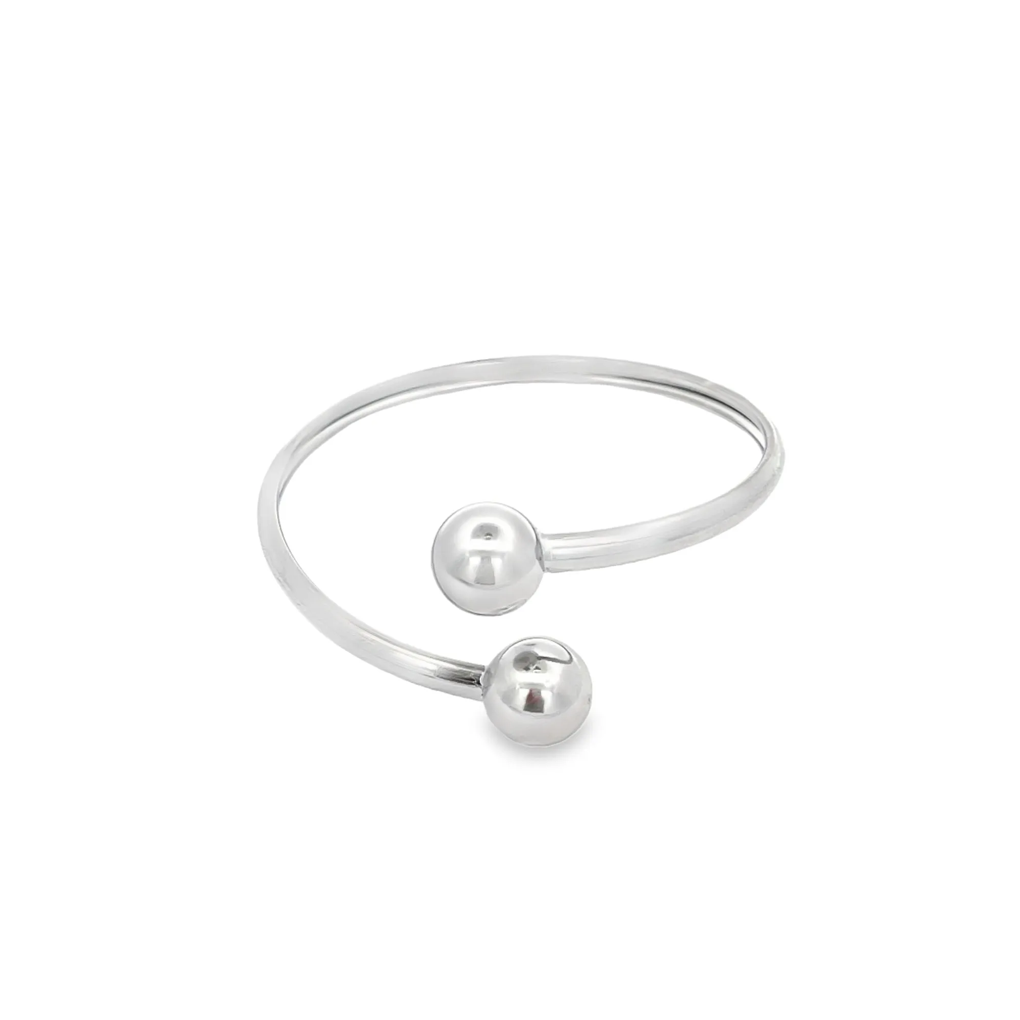 Gold/Rhodium Filled Ball Open Bangle