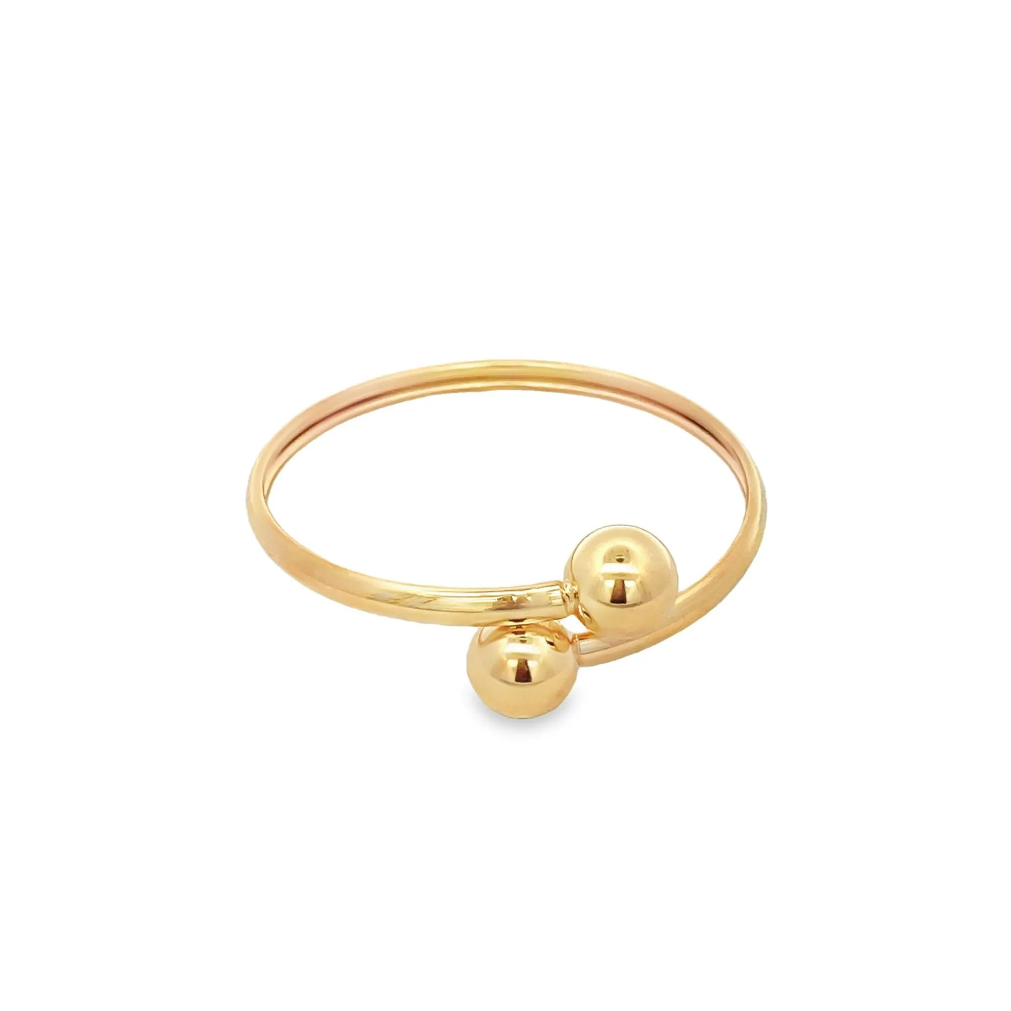 Gold/Rhodium Filled Ball Open Bangle