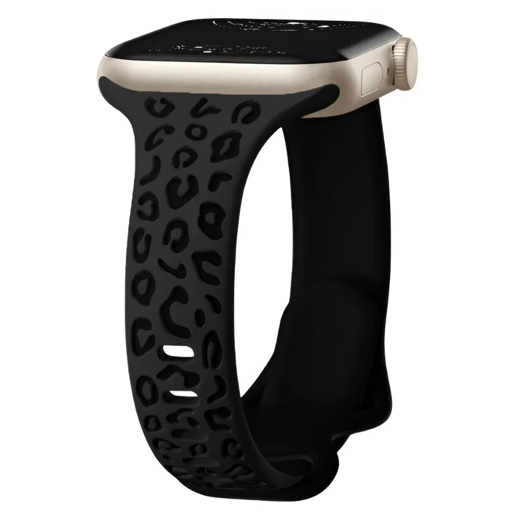 Gratus Leopard Engraved Slim Silicone Band