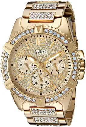 GUESS Stainless Steel Gold-Tone Crystal Watch