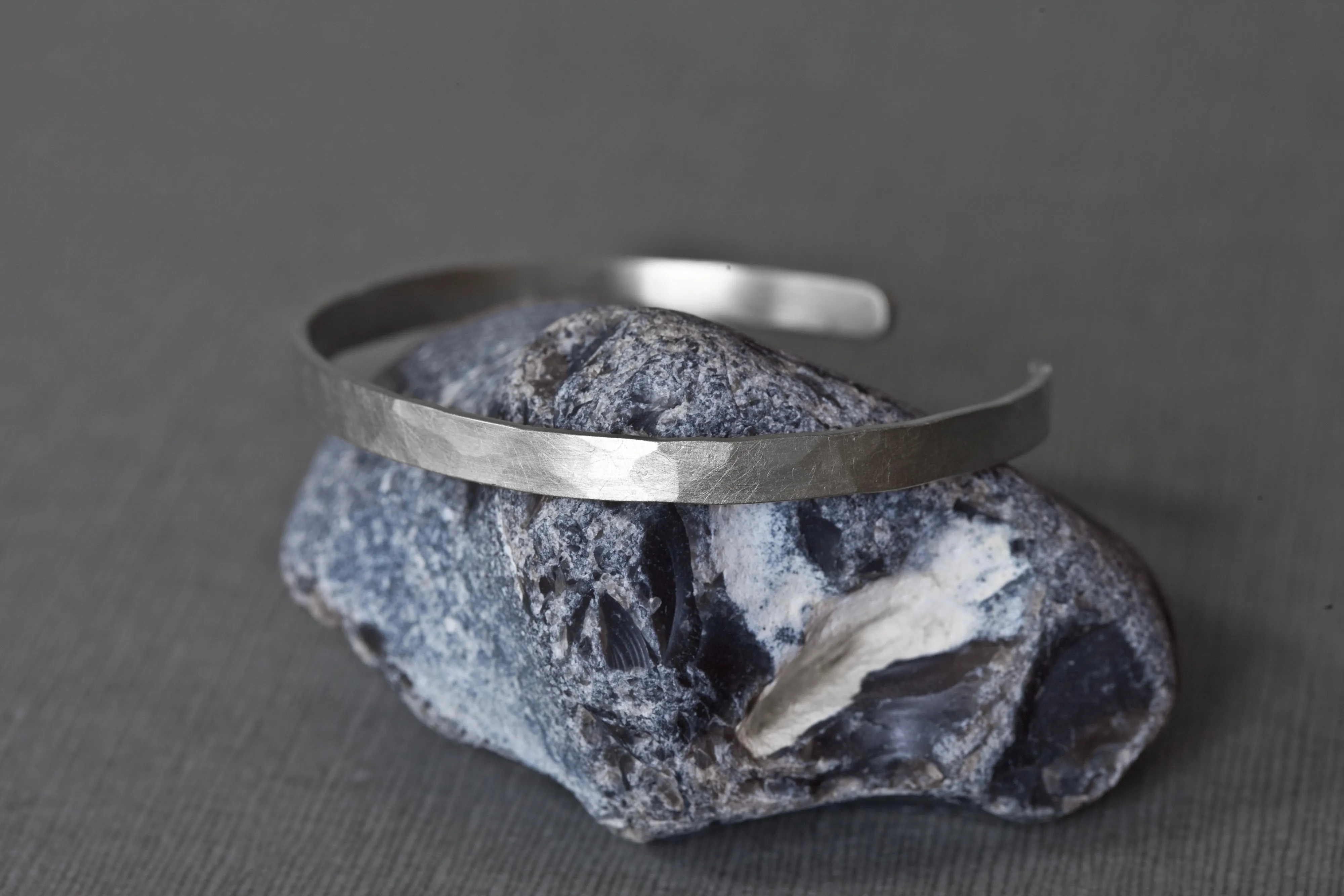 Hammered Silver Bangle