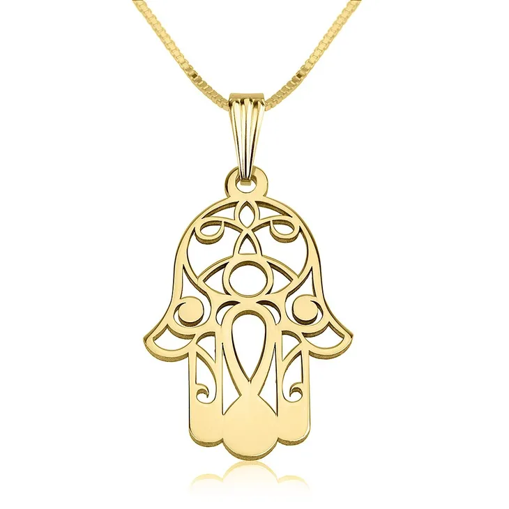 Hamsa Necklace 14k Gold