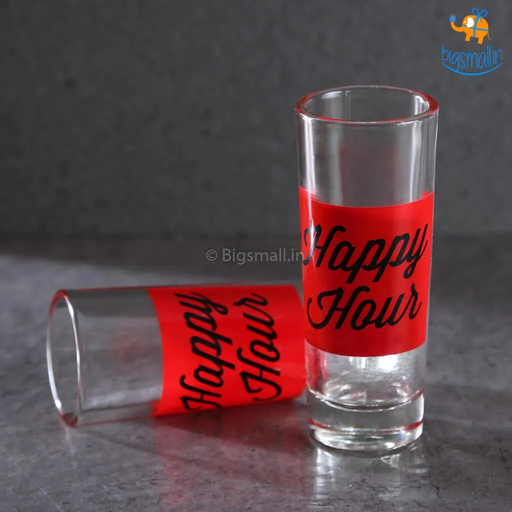 Happy Hour Flask and Shot Glasses Set