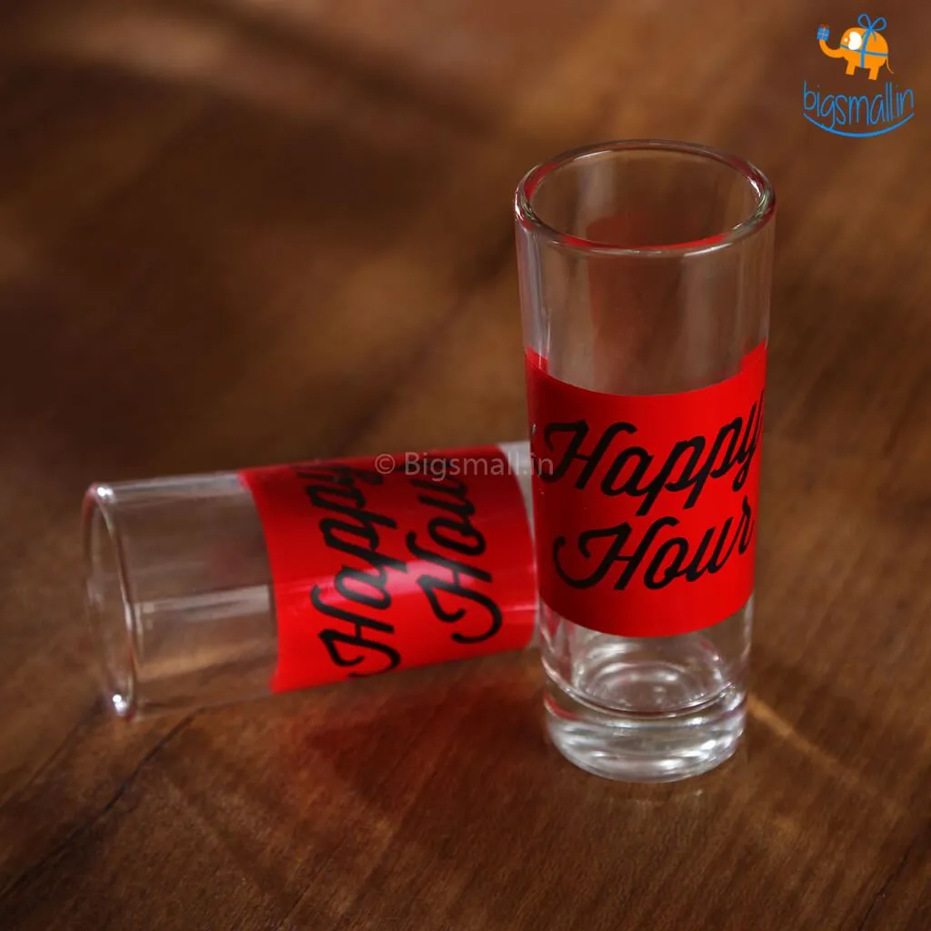 Happy Hour Flask and Shot Glasses Set