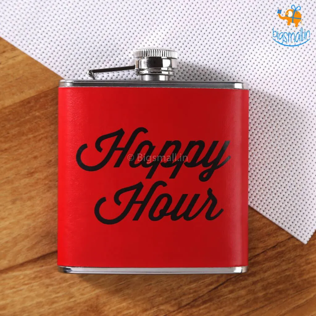 Happy Hour Flask and Shot Glasses Set