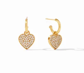 Heart Pave Hoop & Charm Earring