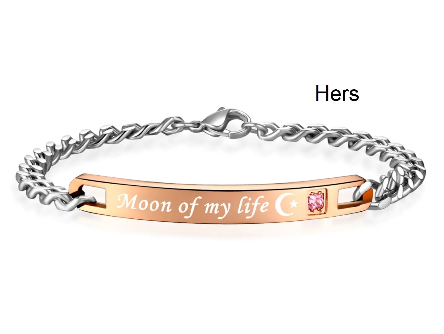 His & Hers Matching Set My Sun and Stars Moon of My Life Couple Bracelets, Valentine, Anniversary, Wedding, Promise, Engagement Gift