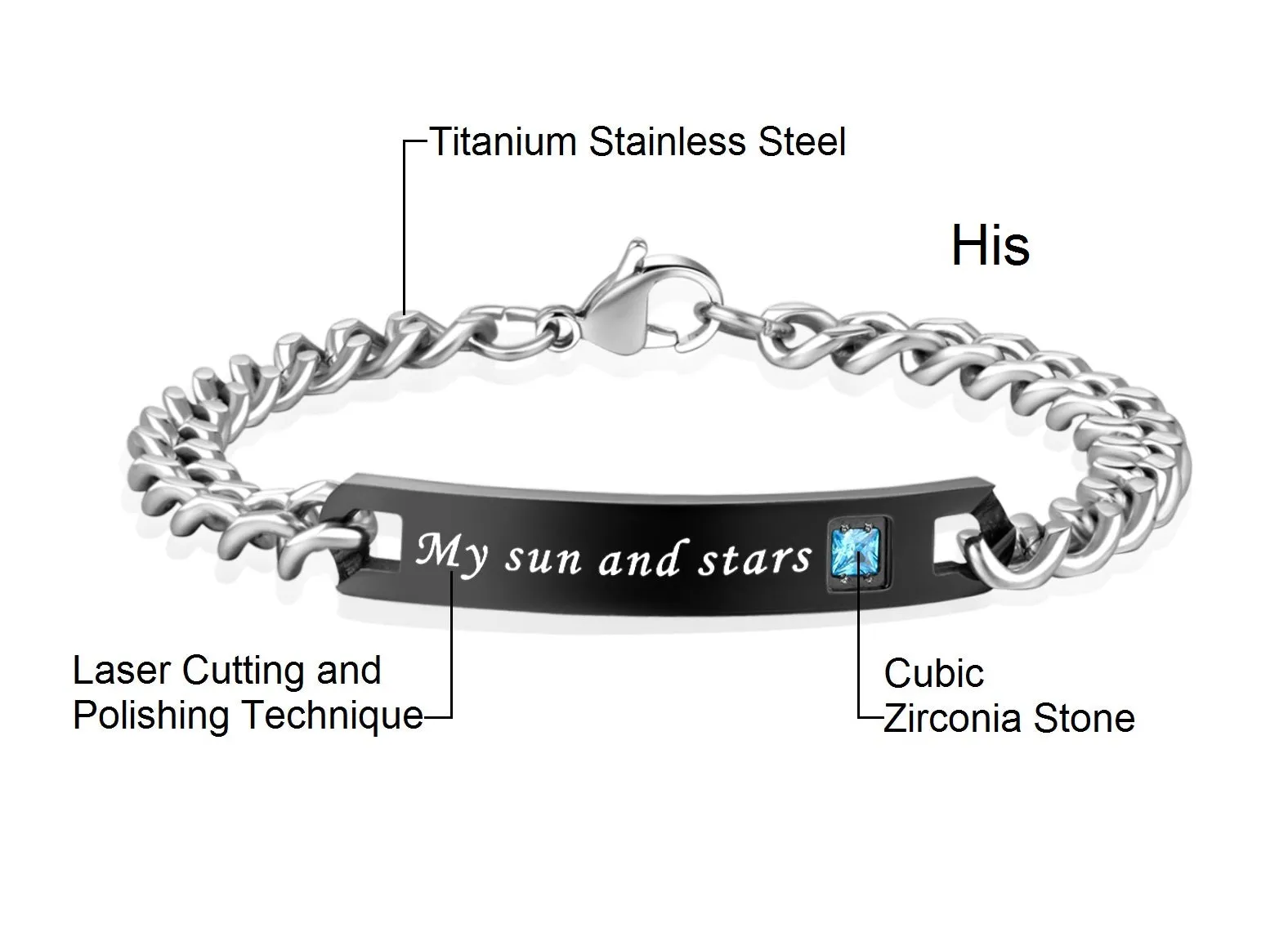 His & Hers Matching Set My Sun and Stars Moon of My Life Couple Bracelets, Valentine, Anniversary, Wedding, Promise, Engagement Gift