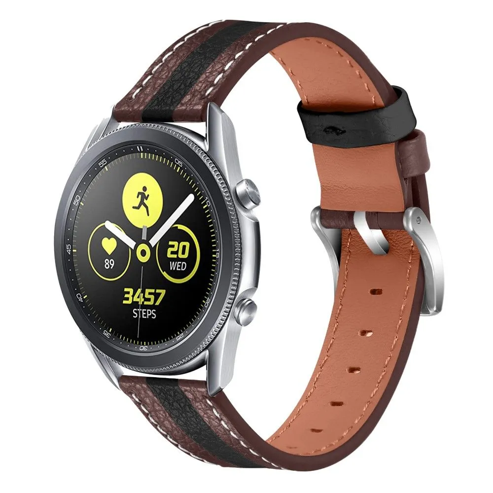 Huawei Watch GT 2 42mm / Watch 2 color splice cowhide leather watch strap - Brown / Black