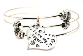 I Love My Toyger Triple Style Expandable Bangle Bracelet