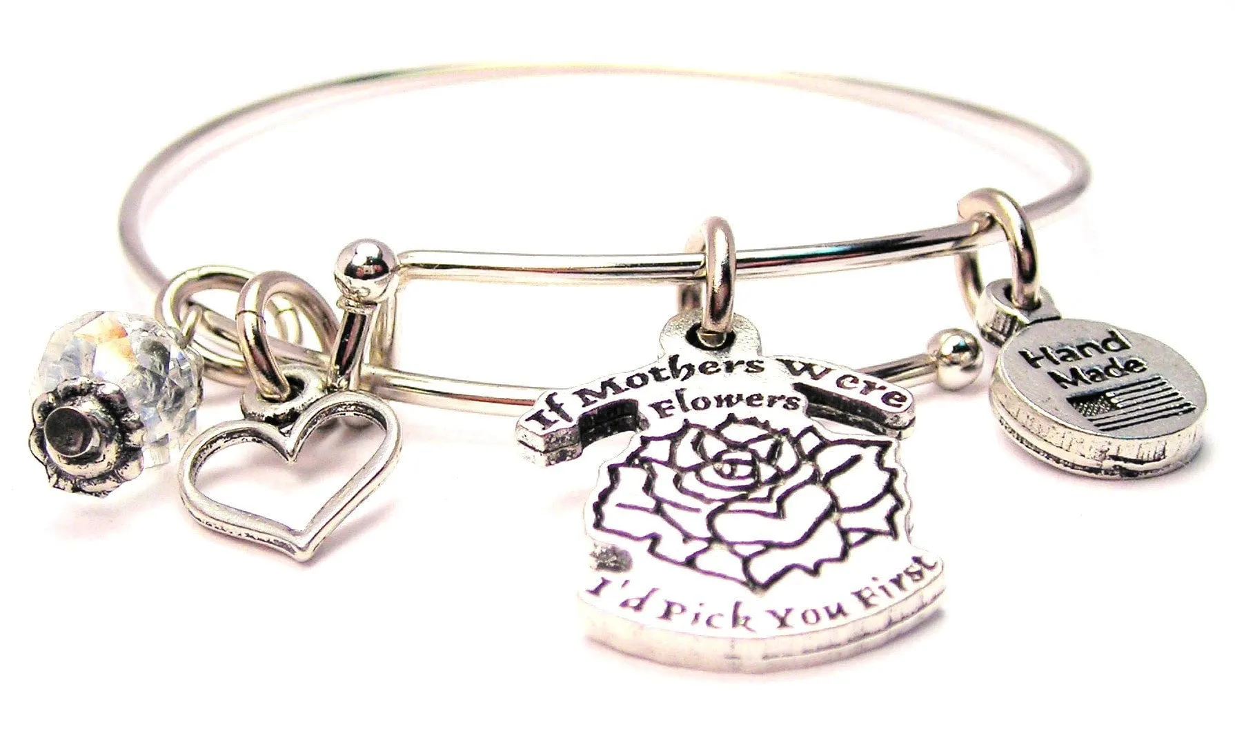 If Mothers Were Flowers I'd Pick You First Expandable Bangle Bracelet