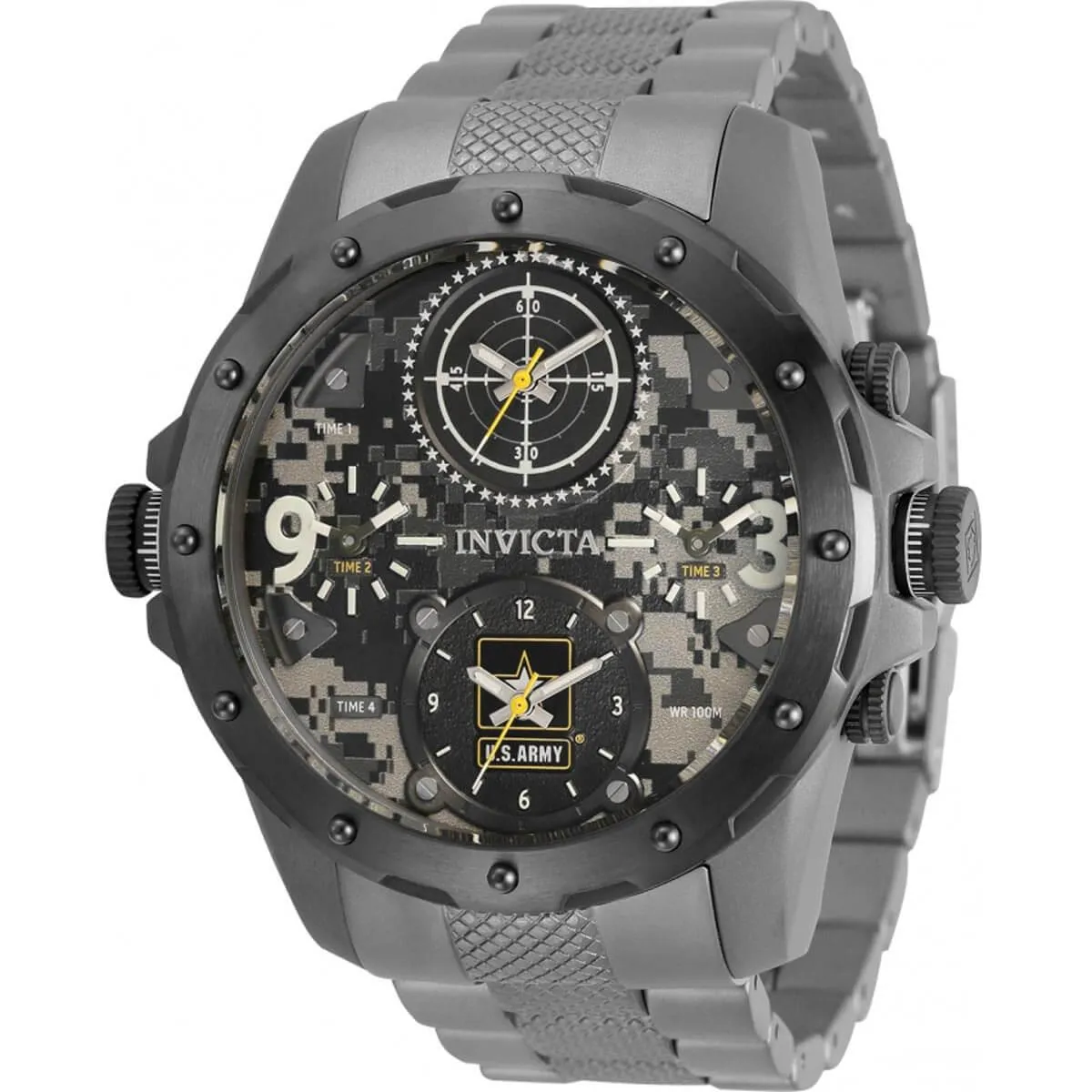 Invicta Men's Chronograph Watch - U.S. Army Camouflage Dial Titanium Bracelet | 32059