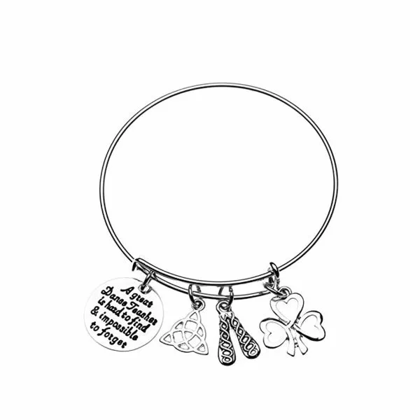 Irish Dance Teacher Charm Bangle Bracelet