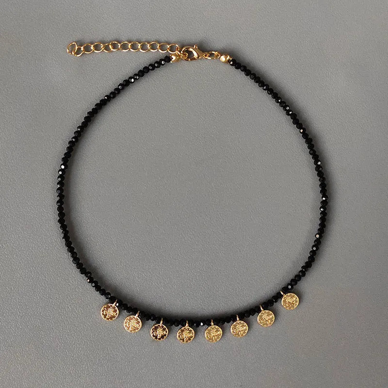 Isabel Beaded Coin Choker in 6 Colours