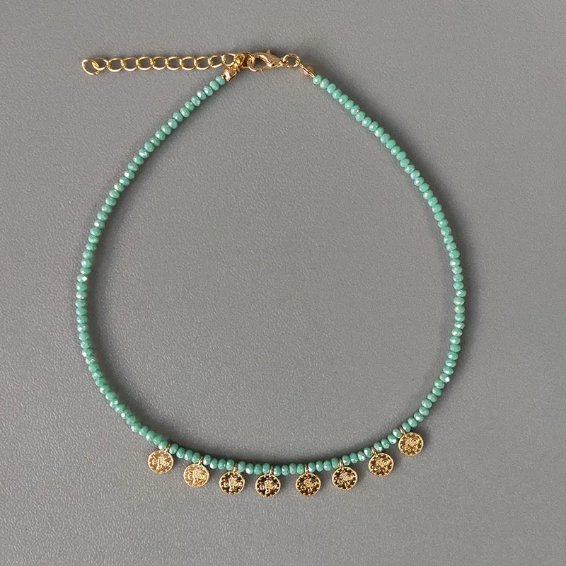 Isabel Beaded Coin Choker in 6 Colours