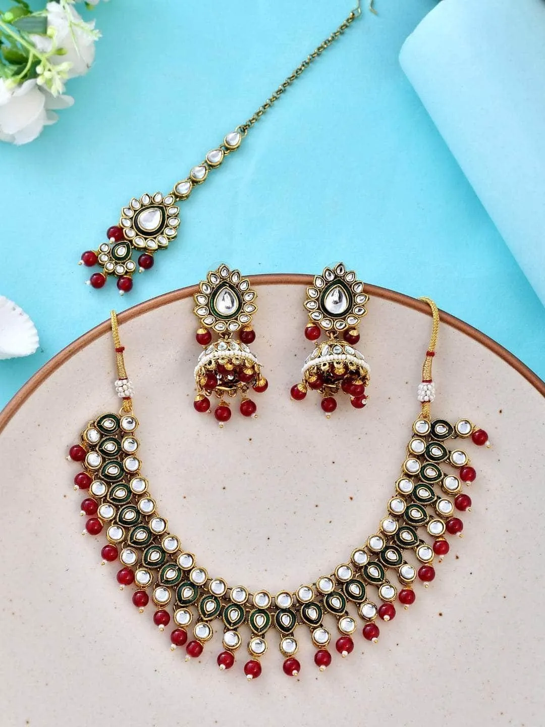 Ivy Rose Red Drop Choker Set