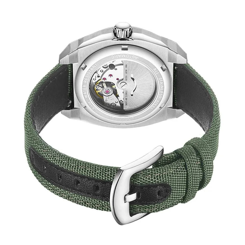 JUVET 7003 Excellent Swiss Automatic Watch for Men 50m Waterproof - Dynamic Green A2