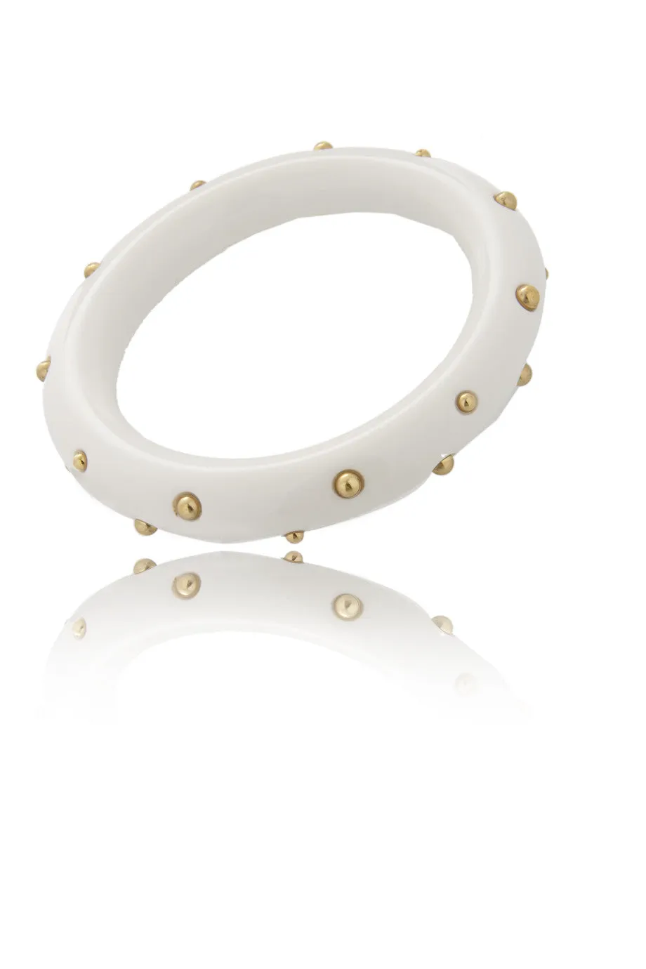 KENNETH JAY LANE White Resin Beads Bangle