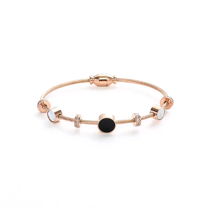 Korean Version Of Rose Gold Titanium Steel Bracelet Female Non-fading Ins Personality