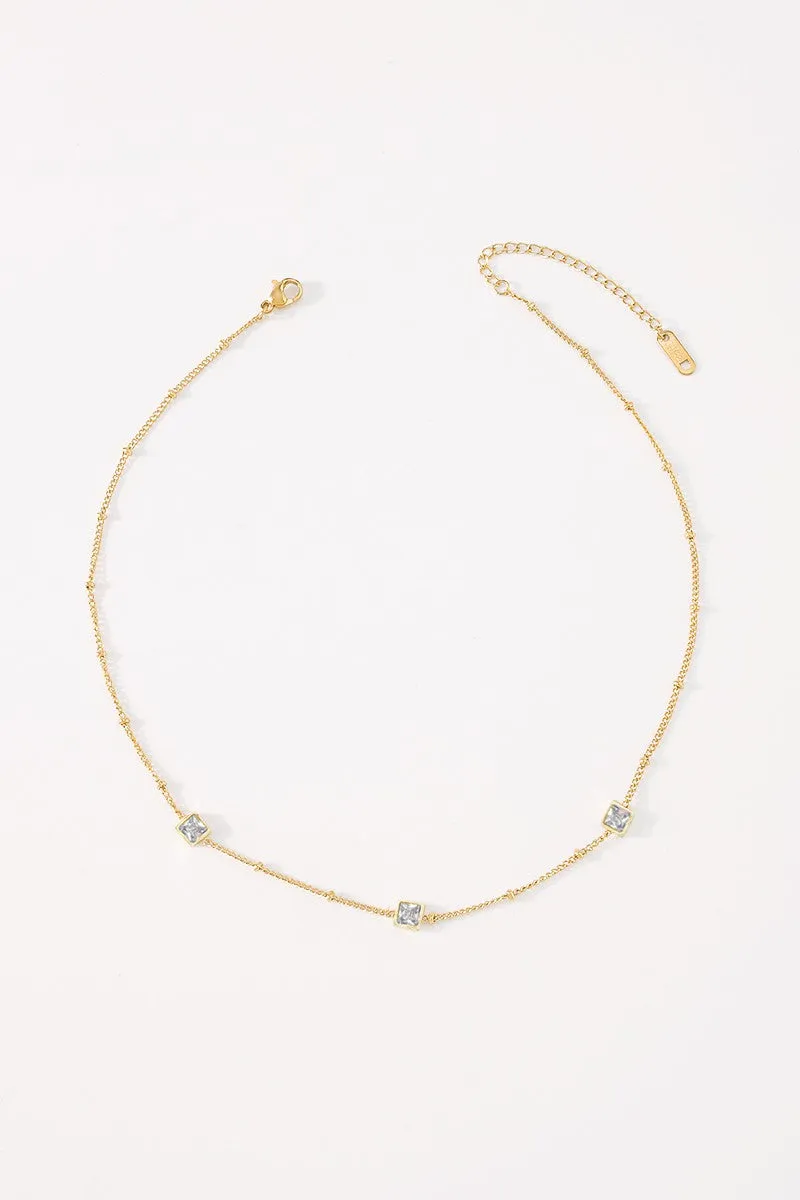 Krystal 14K Gold Plated Choker Necklace