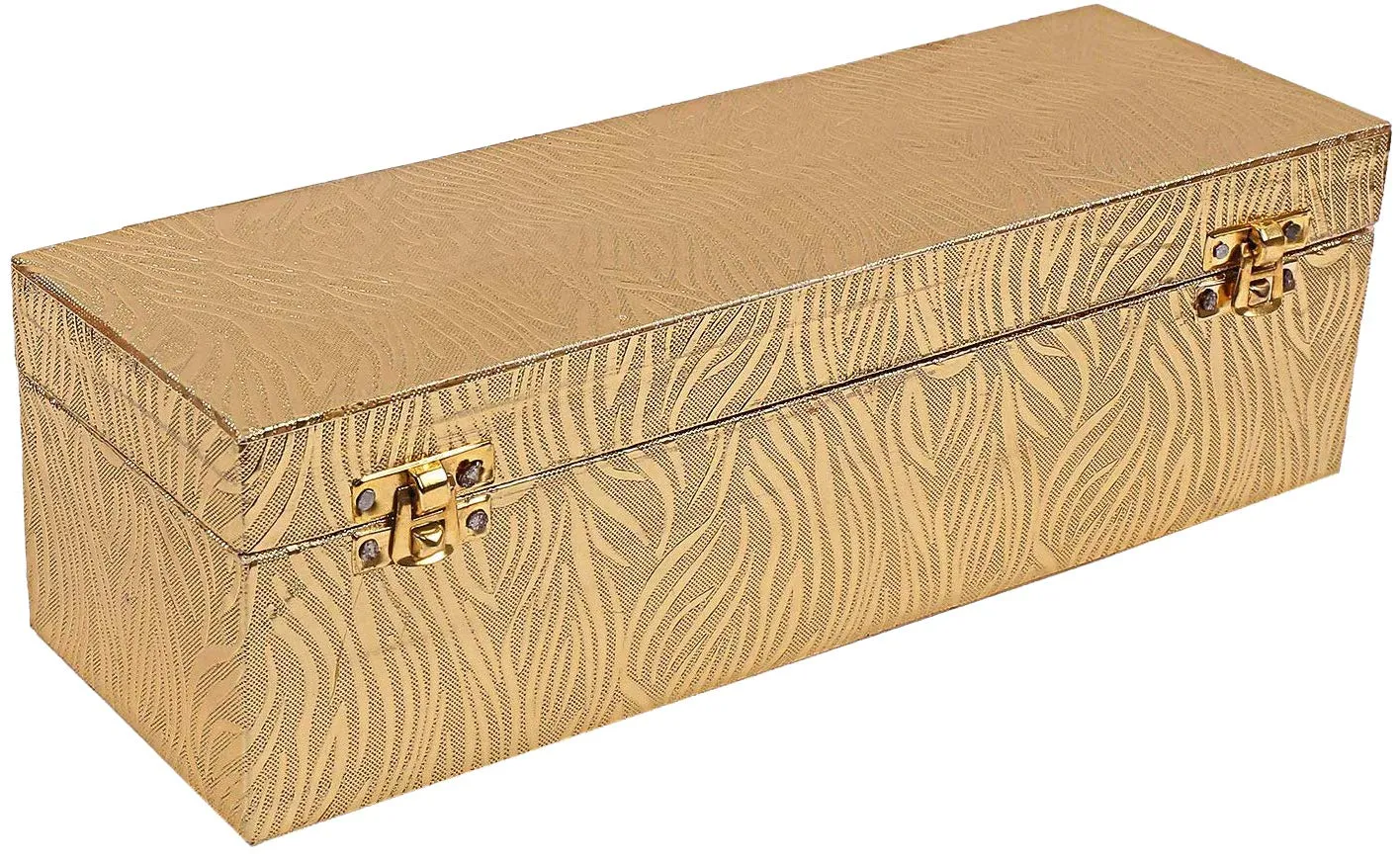 Kuber Industries Wooden One Rod Bangle Storage Box (Gold) -CTKTC8704