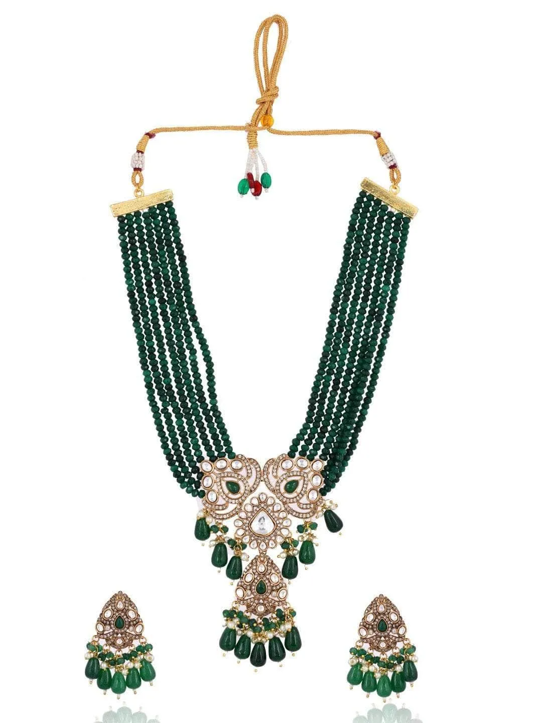 Kundan Crystal Choker Set Green