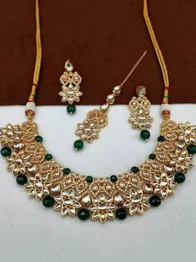 Kundan Flower Beads Necklace Set