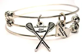 Lacrosse Girl Triple Style Expandable Bangle Bracelet