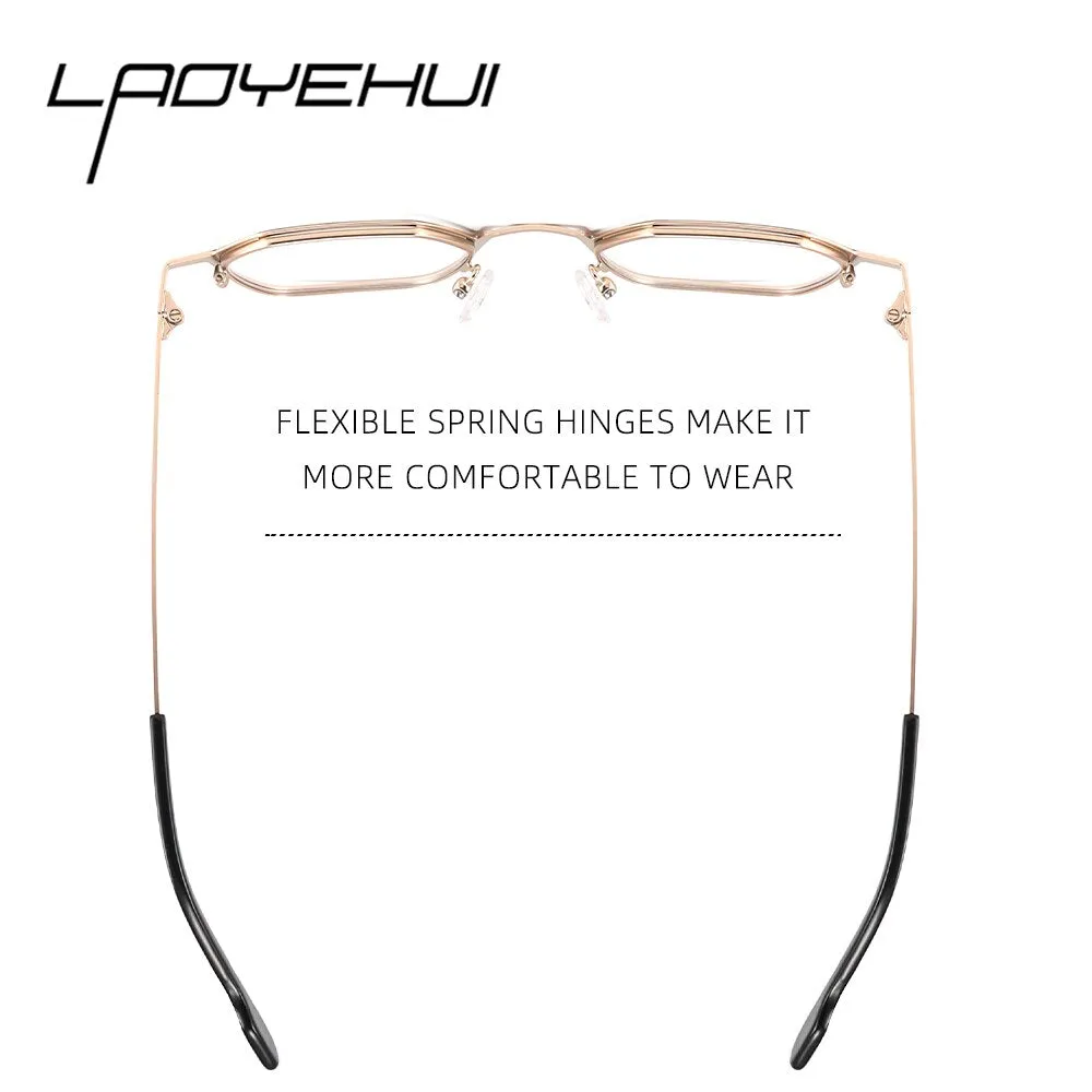 Laoyehui Unisex Full Rim Polygon Round Alloy Myopic Reading Glasses Glg8860c