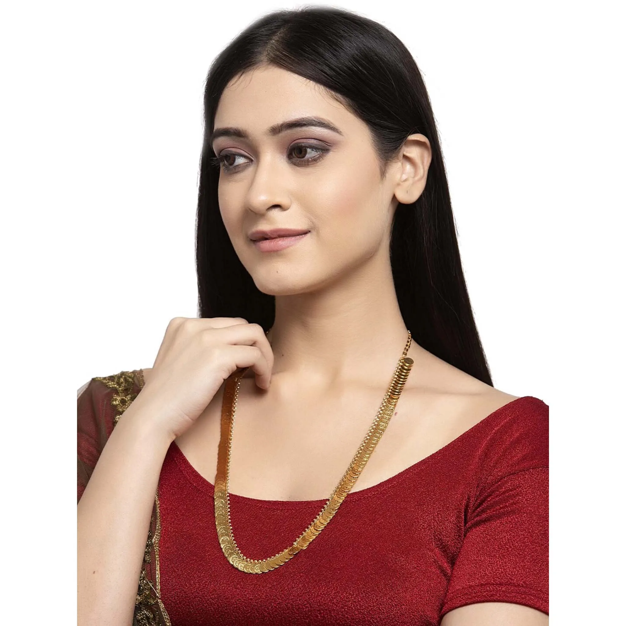 Laxmi Coin Necklace Gold-plated Plated Brass Chain