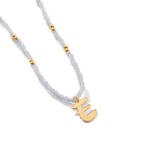 Letter "E" Stone Necklace