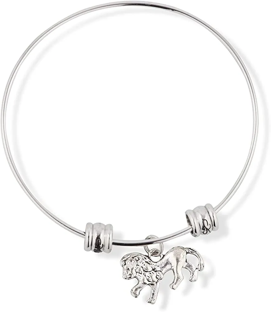 Lion Walking Fancy Charm Bangle